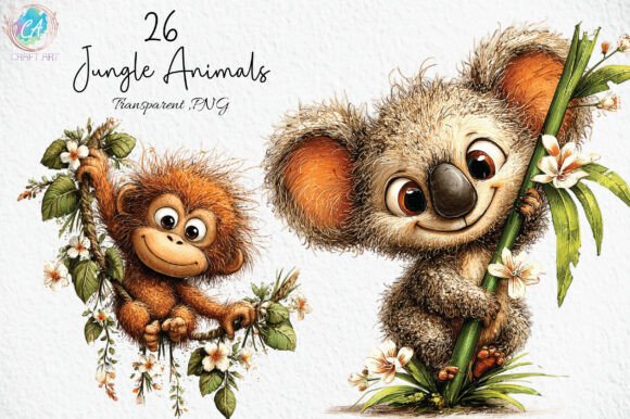 Download Cute Jungle Animals PNG Clipart - Cute jungle animals Collection