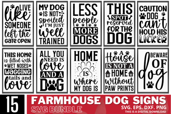 Download Farmhouse Dog Sign Svg Bundle - Premium Resources